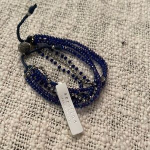 SEREFINA - magnetic clasp prelayered bracelet with pave charm - blue